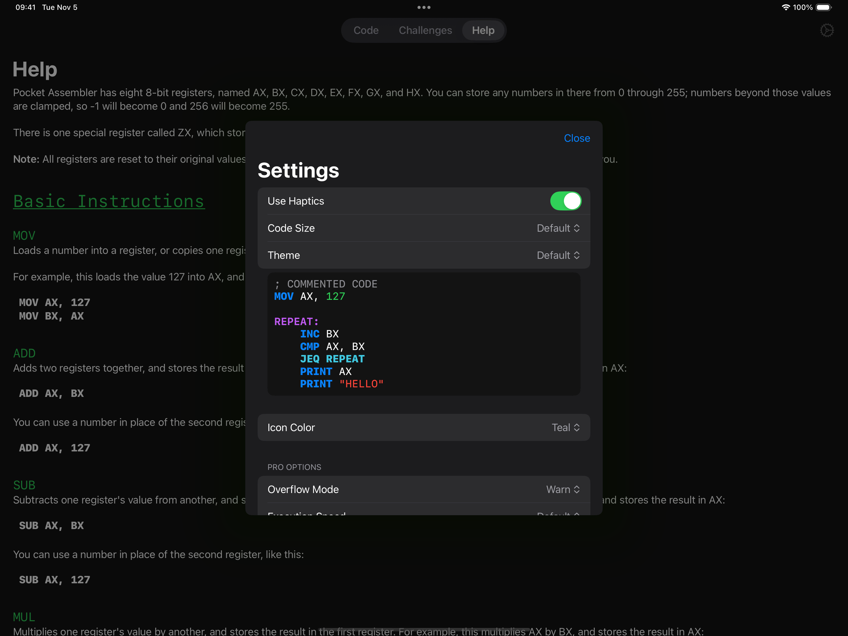 Settings to customize the way assembly code is written.