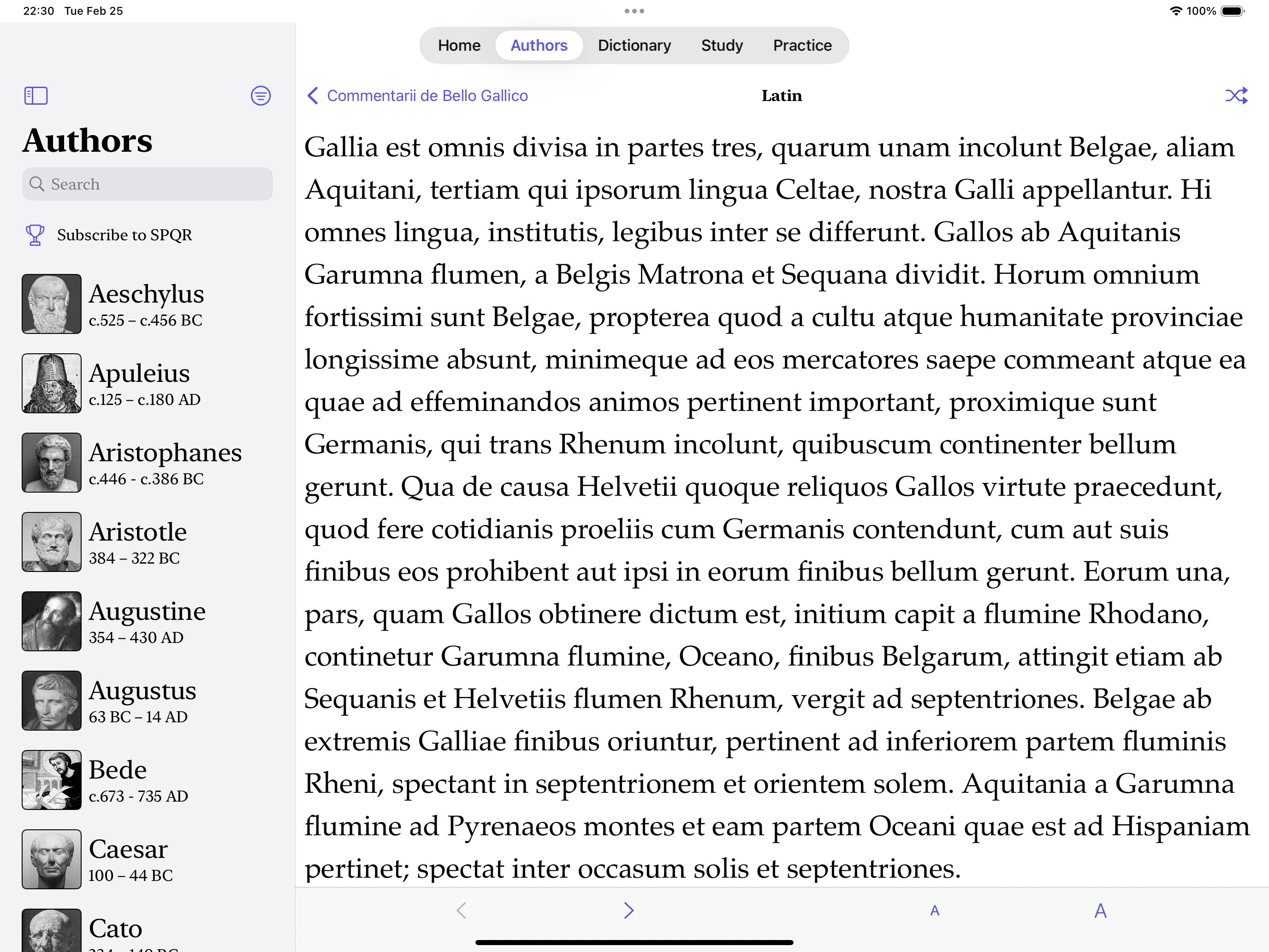 Read classical works in Greek, Latin, and English.